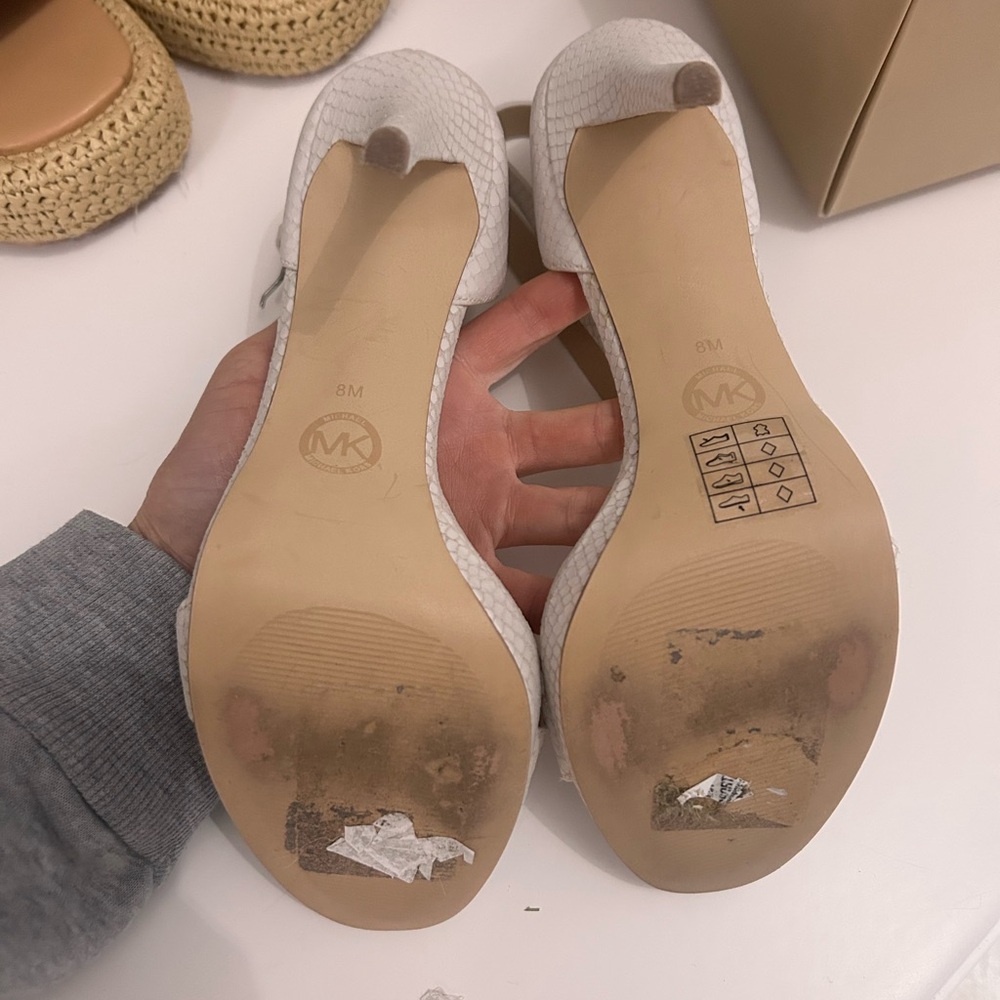 Michael Kors Textured White Heels - Picture 4 of 7